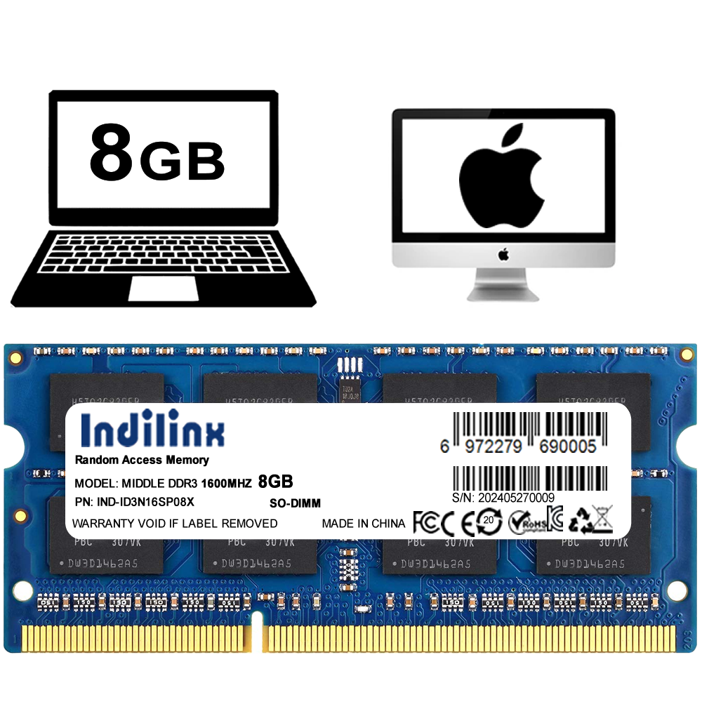 MEMORIA RAM DDR3 8GB 1600MHZ LAPTOP INDILINX SECUNDADRIA.fw